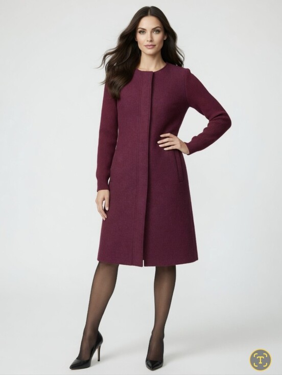 Talbots Dresses & Skirts - Talbots Burgundy Sweater Sleeve Wool Jacket (SIZE :XS )